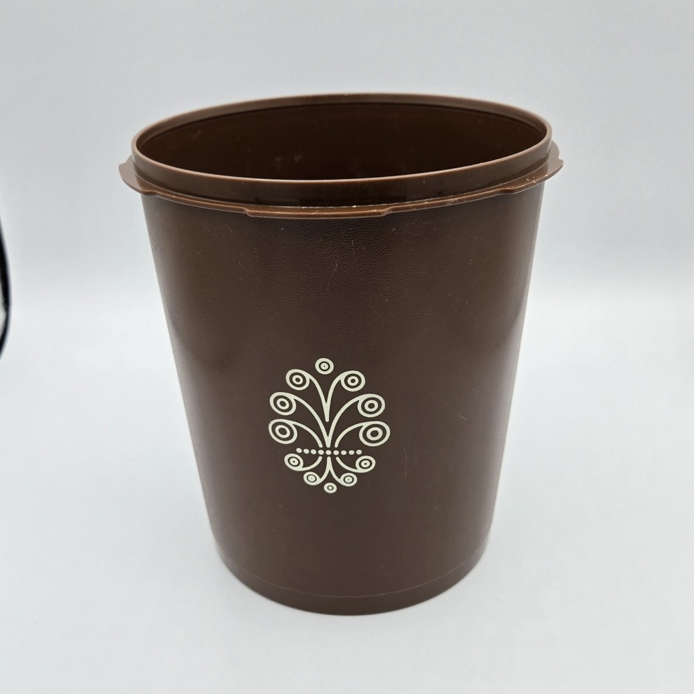Tupperware 807-8 Mocha Brown Kitchen Canister Harvest NO LID Canister ONLY